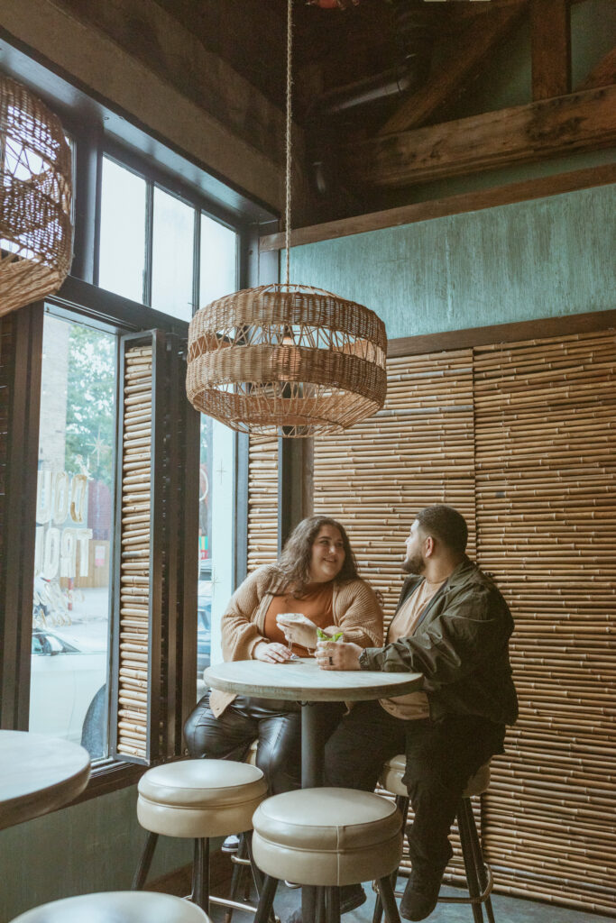 Couple talking during their during their 1st Year Anniversary Photoshoot