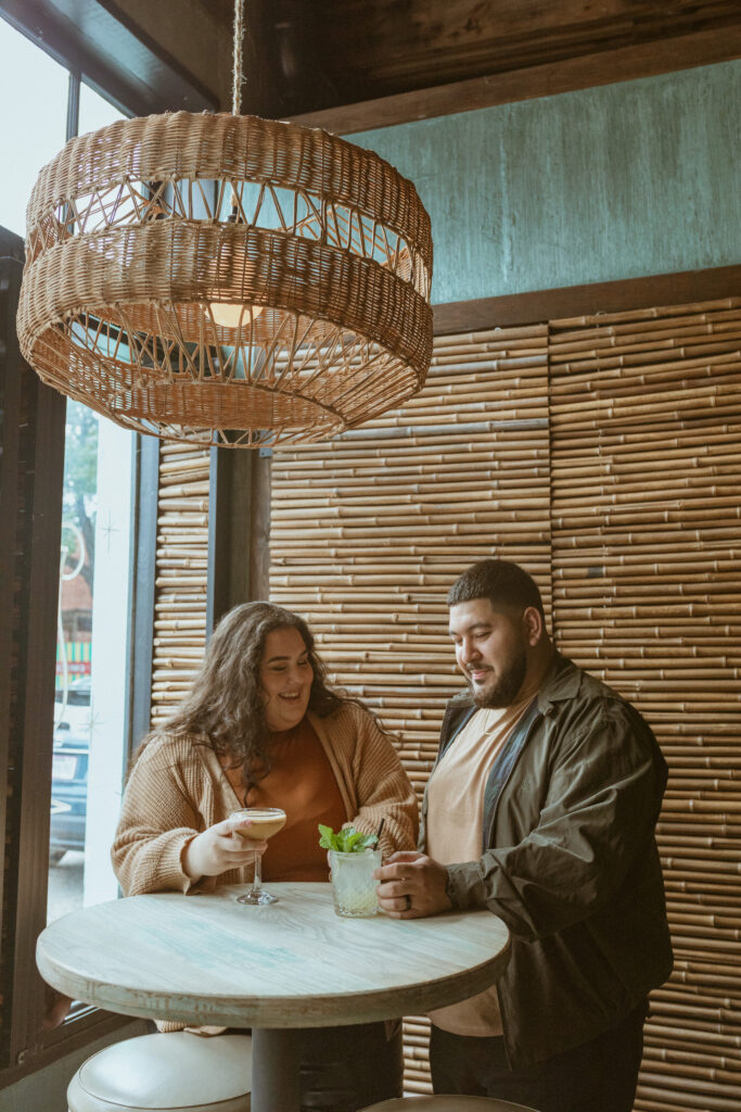 Couple laughing and smiling during their 1st Year Anniversary Photoshoot