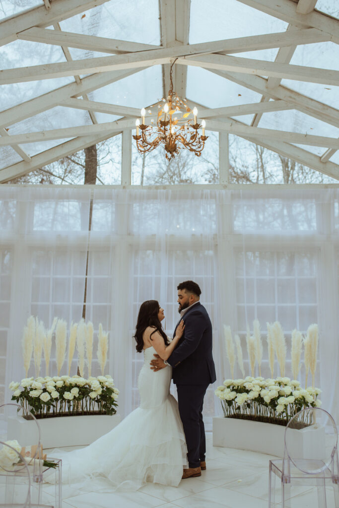 Couples photos at their wedding at the Oak Atelier.
